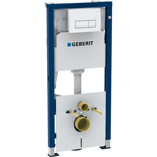 Инсталляция для подвесного унитаза Geberit Duofix 458.128.11.1 с белой кнопкой смыва