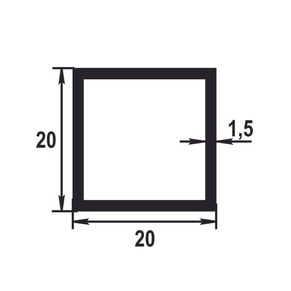 Труба квадратная Лука 20*20*1,5 ТКв 03.2000.502л золото