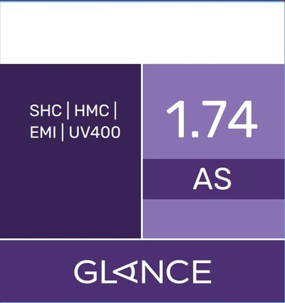 Линза для очков Glance 1.74 AS SHC/HMC/EMI/UV400 (астигматические)