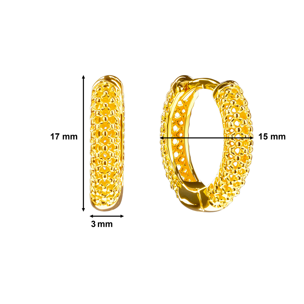 Хупы Сетка 17мм, gold