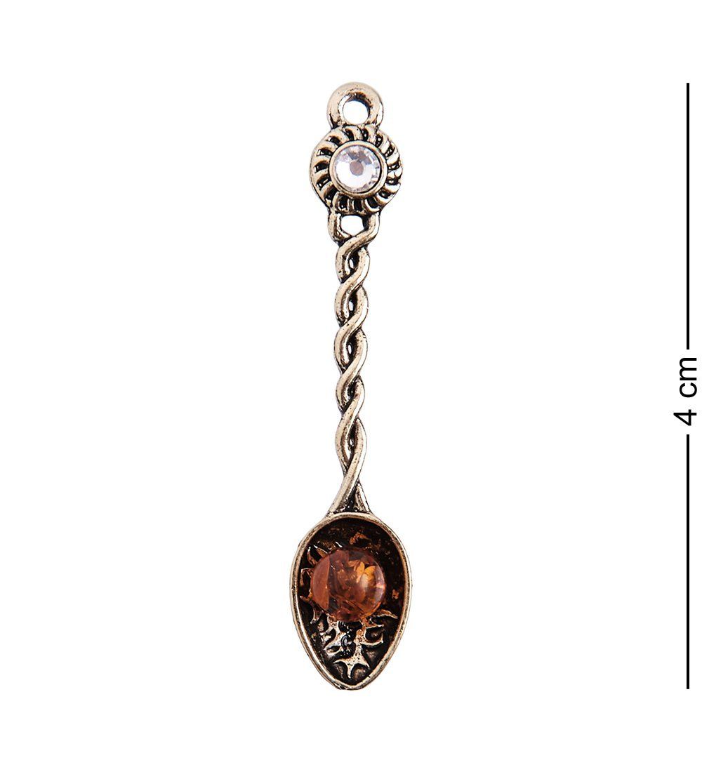 AM-2290 Фигурка кошельковая «Буду с тобой дружить» (латунь, янтарь)