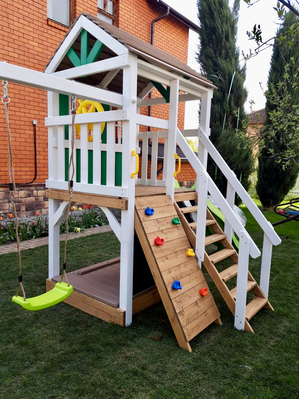 Детский домик с качелями "Прованс"
