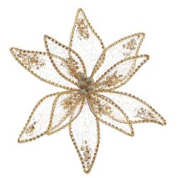 GAEM Цветок искусственный "Пуансеттия" (на клипсе), L23 W23 H12 см