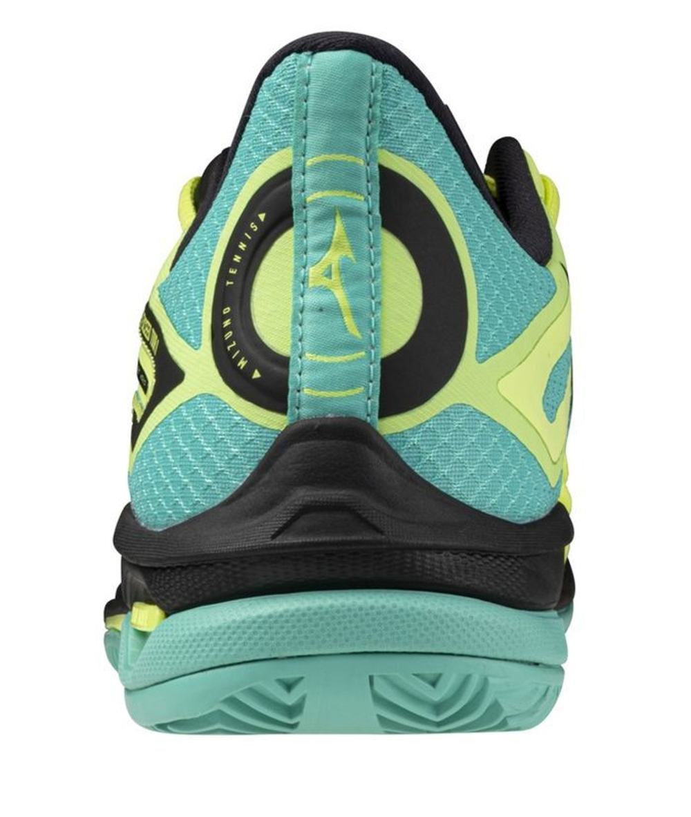 Мужские кроссовки теннисные Mizuno Wave Exceed Tour 6 CC - зеленый, желтый