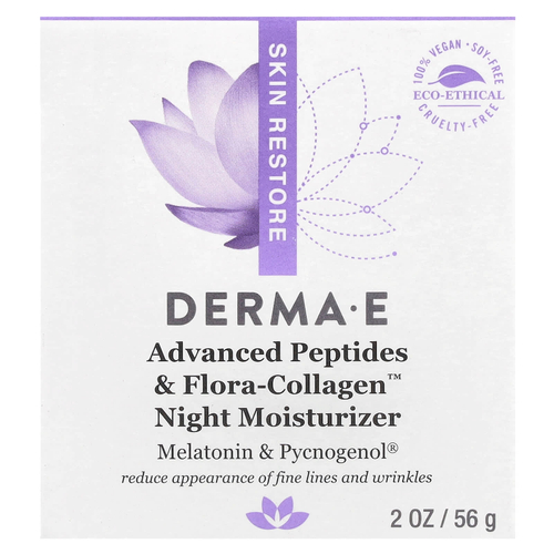 DERMA E, Ночное увлажняющее средство с пептидами и коллагеном с улучшенными свойствами, 56 г (2 унции)