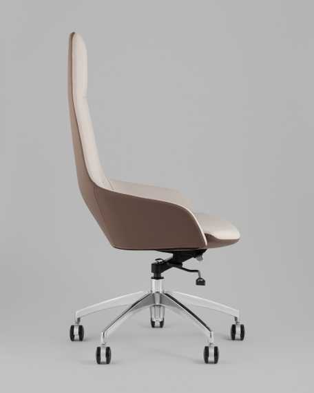 Кресло руководителя TopChairs Soulo бежевый, коричневый