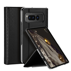 Чехол черного цвета с премиальной искусственной кожи от Dux Ducis для Google Pixel Fold, серия Bril Series Case
