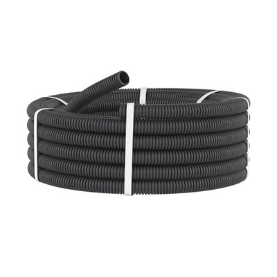 Труба ПНД гибкая гофр. д.20мм, лёгкая без протяжки, 100м, цвет чёрный