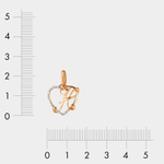 Подвеска-буква "Н" из розового золота 585 пробы с фианитами для женщин (арт. 90076000)