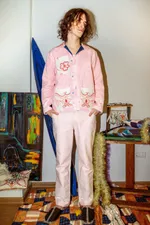 Куртка Soeurs с Голубым Подкладом / Pink And Sky Blue Jacket розовая