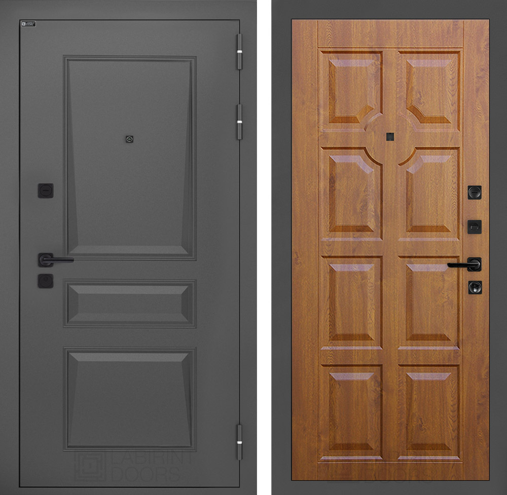 Дверь Входная Металлическая Лабиринт ОРЛЕАН 17 Золотой дуб металлическая