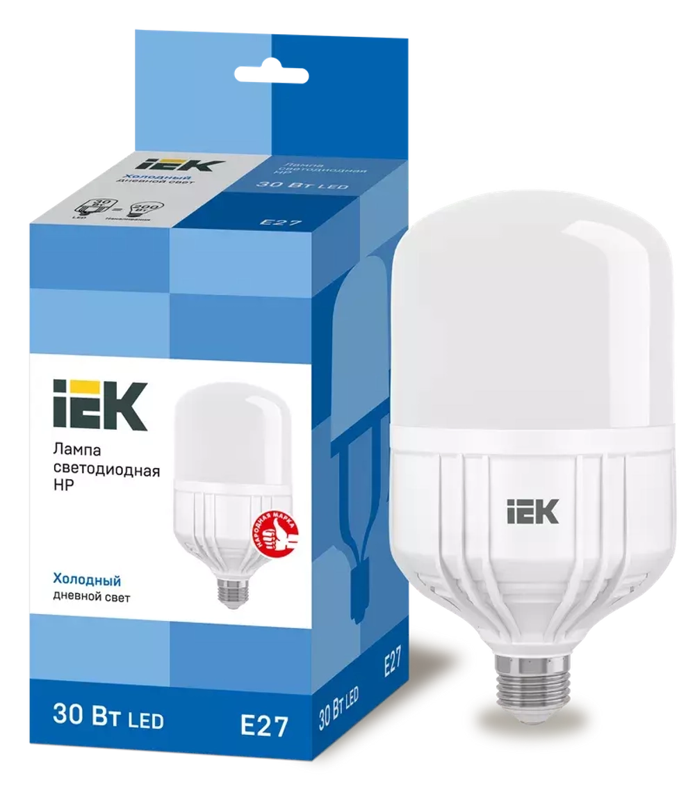 Лампа светодиодная HP 30Вт 230В 6500К Е27 IEK LLE-HP-30-230-65-E27