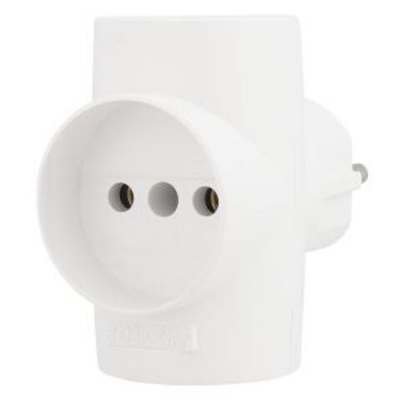 Тройник электрический 10А б/з белый REXANT