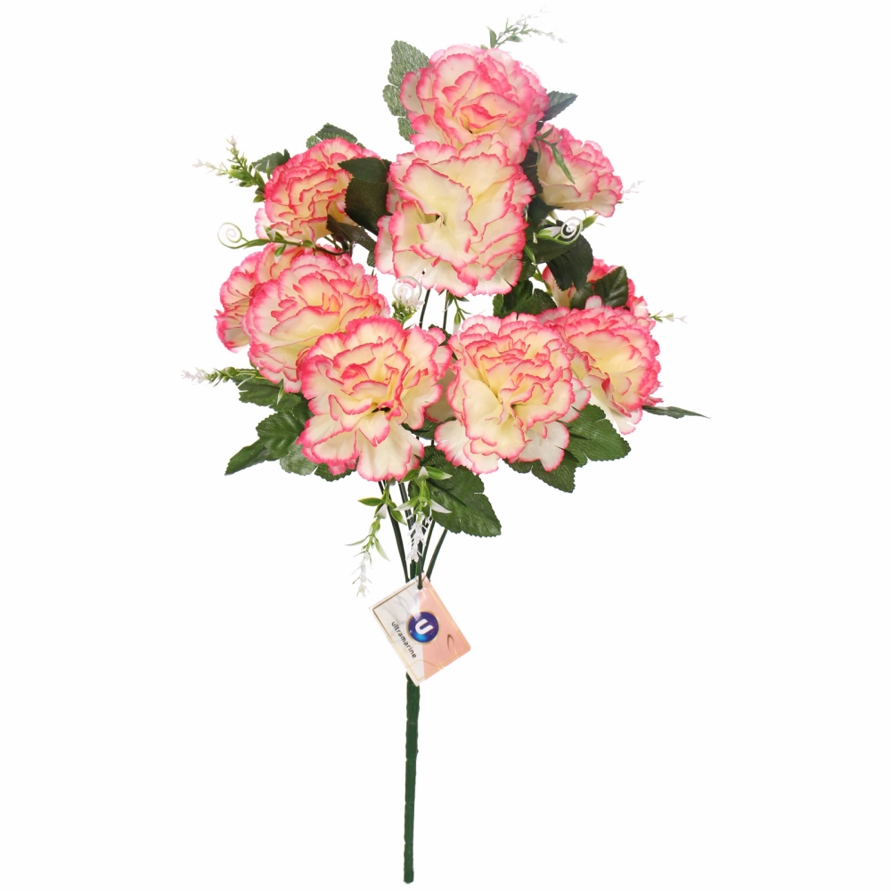 Искусственные цветы «Цветочная мелодия» Гвоздики 50см 10 цветков молочные