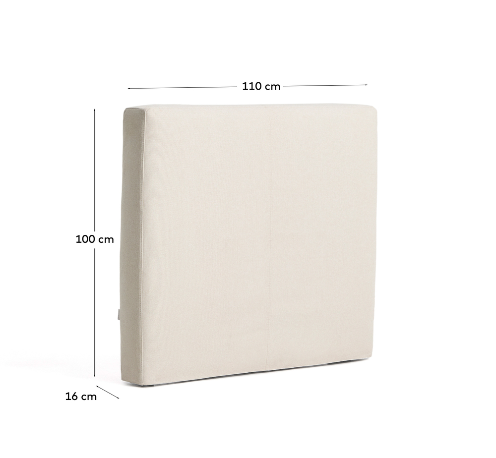 Изголовье Blok цвета экрю со съемным чехлом для кровати шириной до 90 см