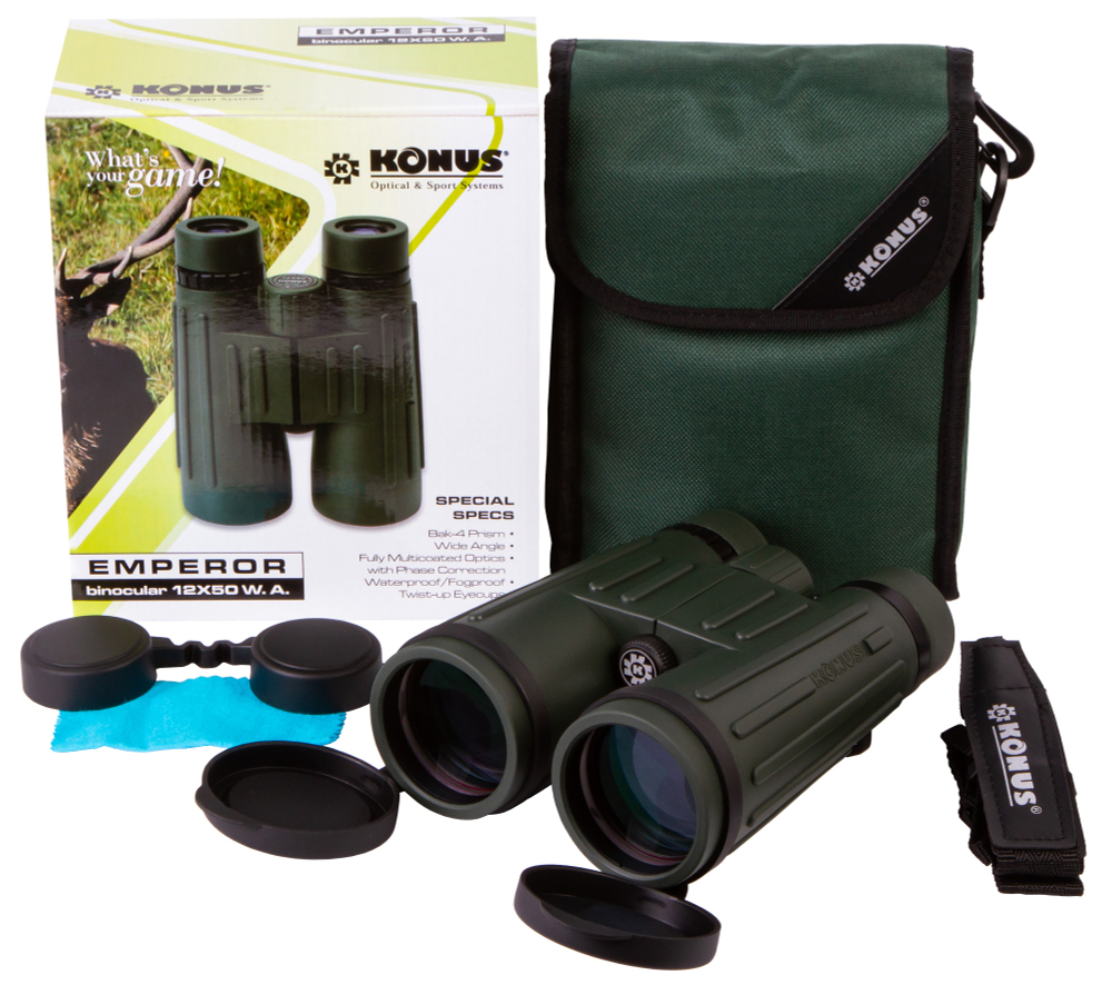 Бинокль Konus Emperor 12x50 WA Green