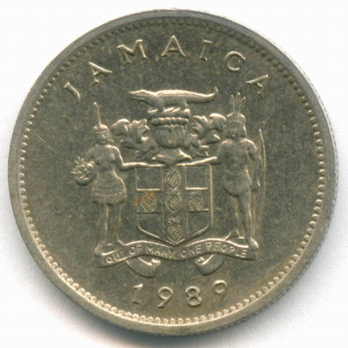 5 центов 1989 год. Ямайка. Кайман. Медно-никель, диаметр 19.4 мм. XF
