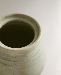 ZARA HOME КЕРАМИЧЕСКИЙ ГОРШОЧЕК ДЛЯ МЕДА С ЛОЖКОЙ, ЗЕЛЕНЫЙ