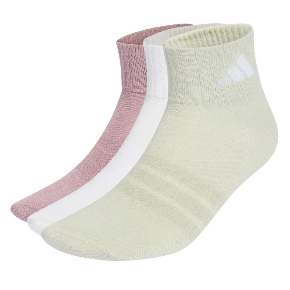 Теннисные носки Adidas Training Essential Ankle 3P - magic mauve/white/halo green