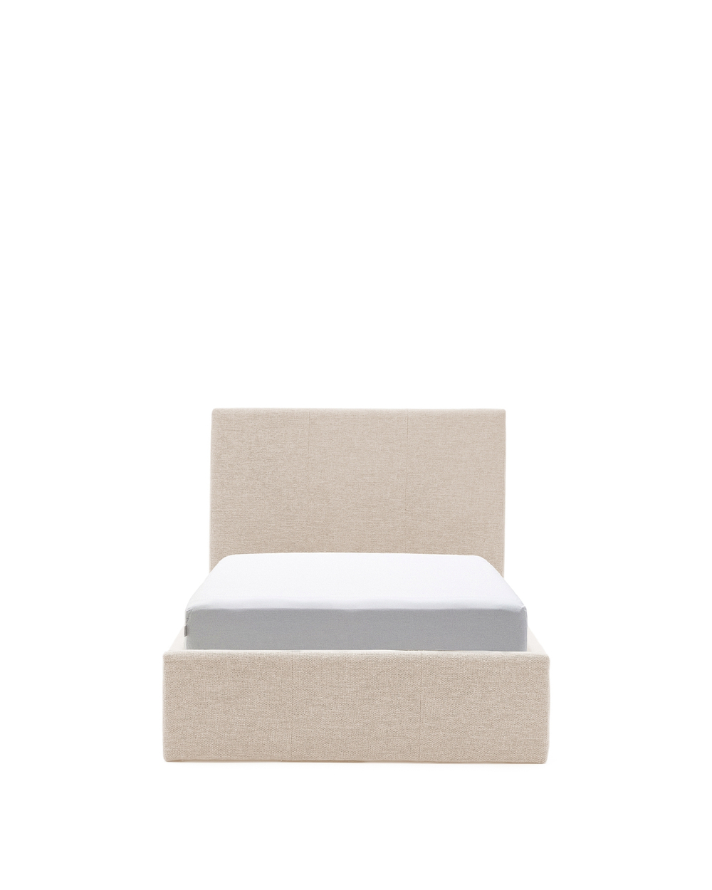 Кровать Nahiri бежевого цвета из шенилла с ящиком для хранения 90 x 200 см