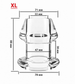 Анальная пробка с тоннелем Warmy прозрачная 8,8 см