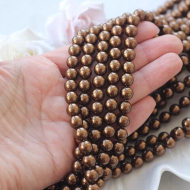 Майорка шоколадная 8 мм, 1 нить, МА088