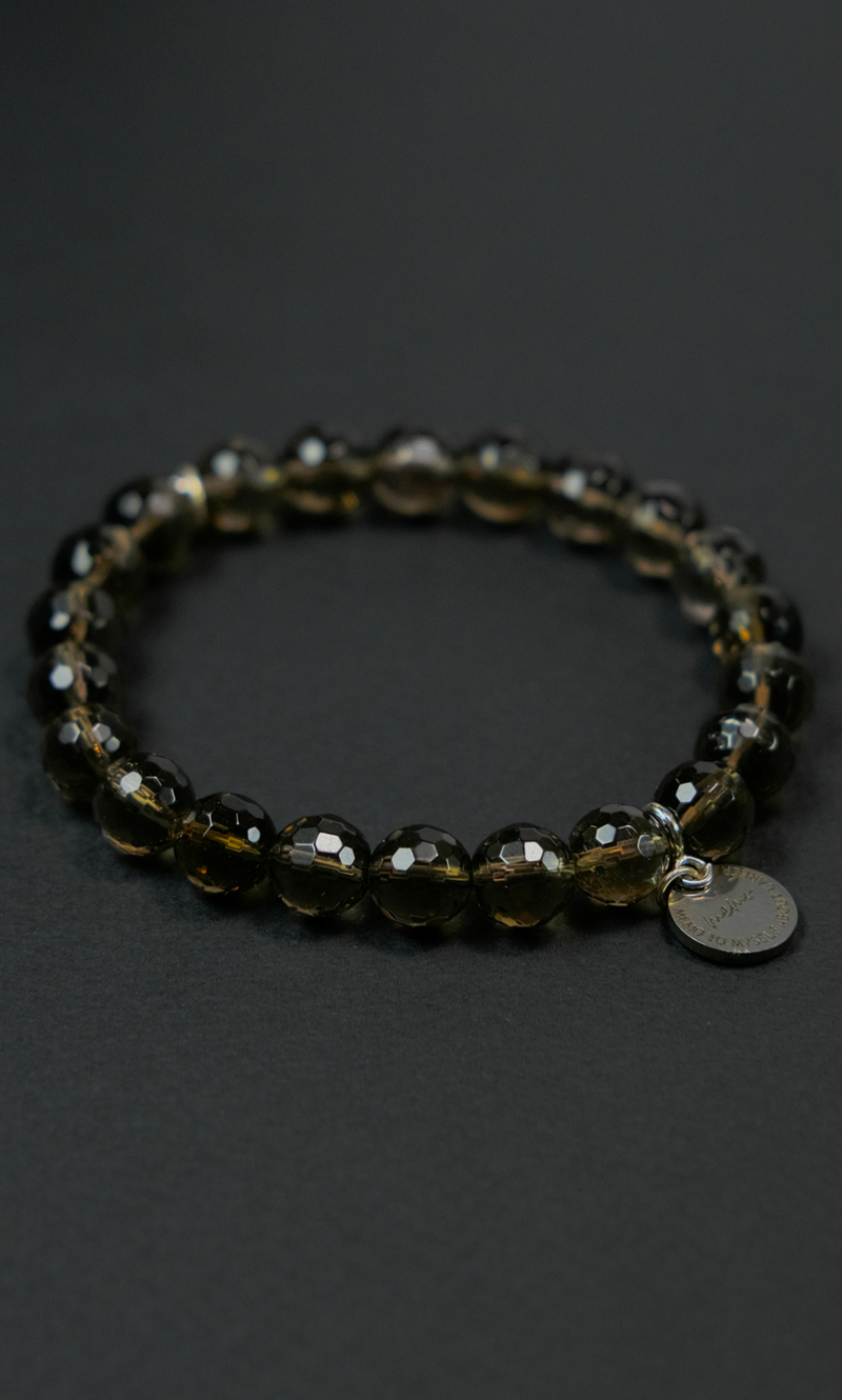 Браслет "Concentration & Energy" из раухтопаза 8 мм с подвеской