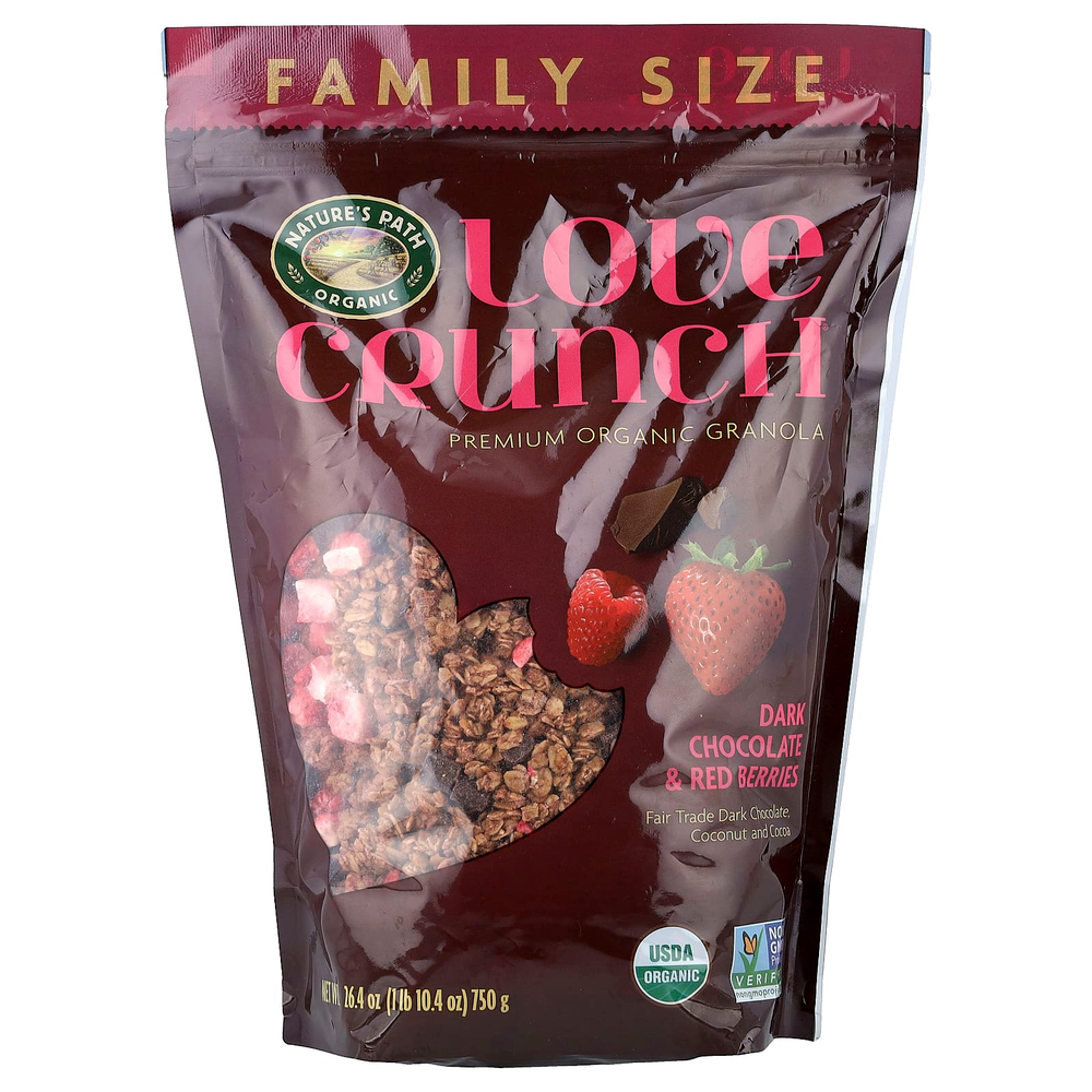 Nature's Path, Love Crunch®, органическая гранола премиального качества, темный шоколад и красные ягоды, 750 г (26,4 унции)