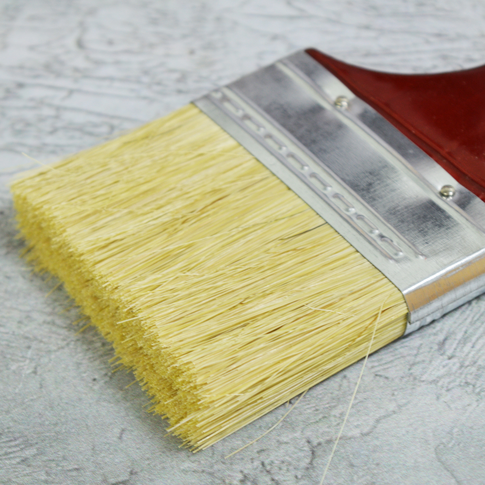 Кисть плоская 3" 75мм, искусственная щетина, деревянная лакированная ручка