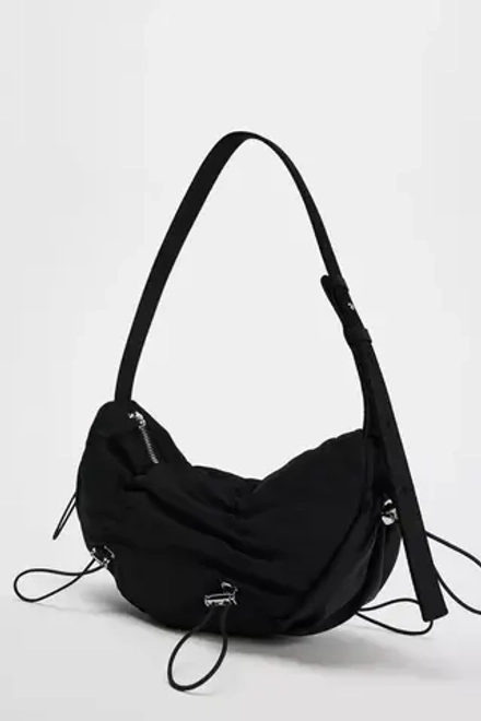 ZARA СУМКА СО СБОРКАМИ, ЧЕРНЫЙ