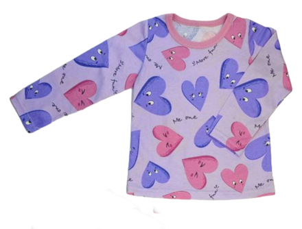 Пижамная кофта 384/8 сиреневая с сердечками