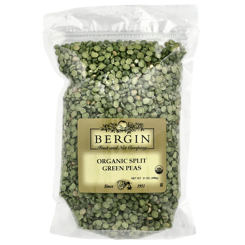 Bergin Fruit and Nut Company, Органический колотый зеленый горошек, 596 г (21 унция)
