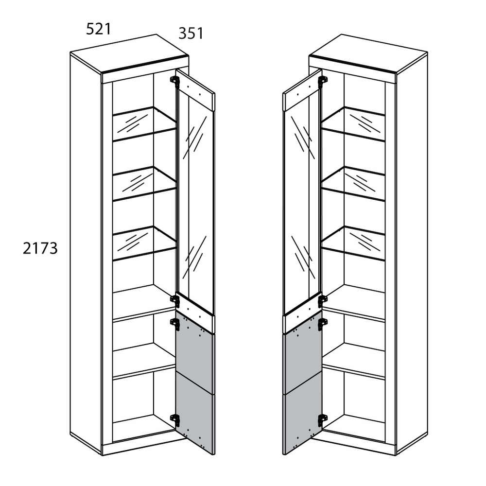 Шкаф с витриной