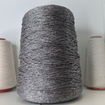 COTTON LUREX; 95% хлопок, 5% люрекс; 400м/100гр; шнурок, цвет: серо-бежевый, люрекс - серебро
