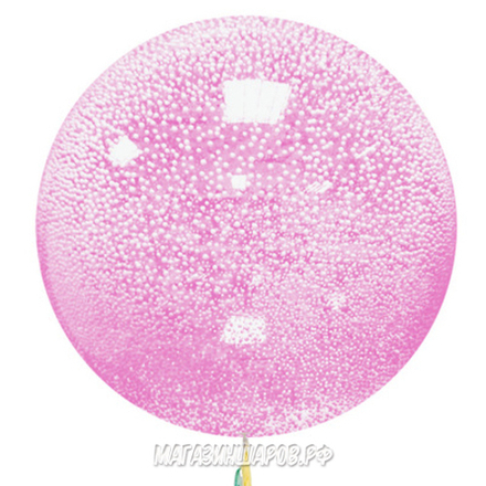 Шар Баблс с конфетти "Розовые шарики пенопласт"