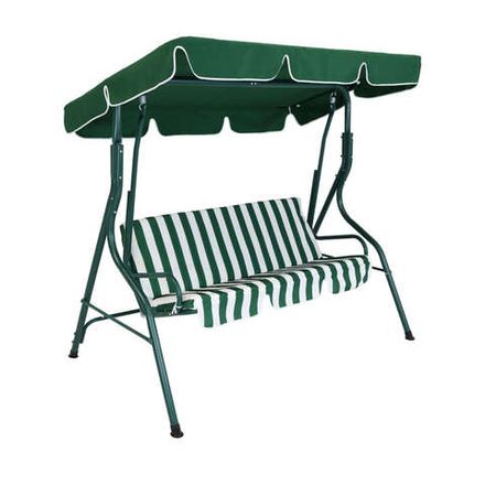 Качели садовые 3-местные (зеленый/белый)