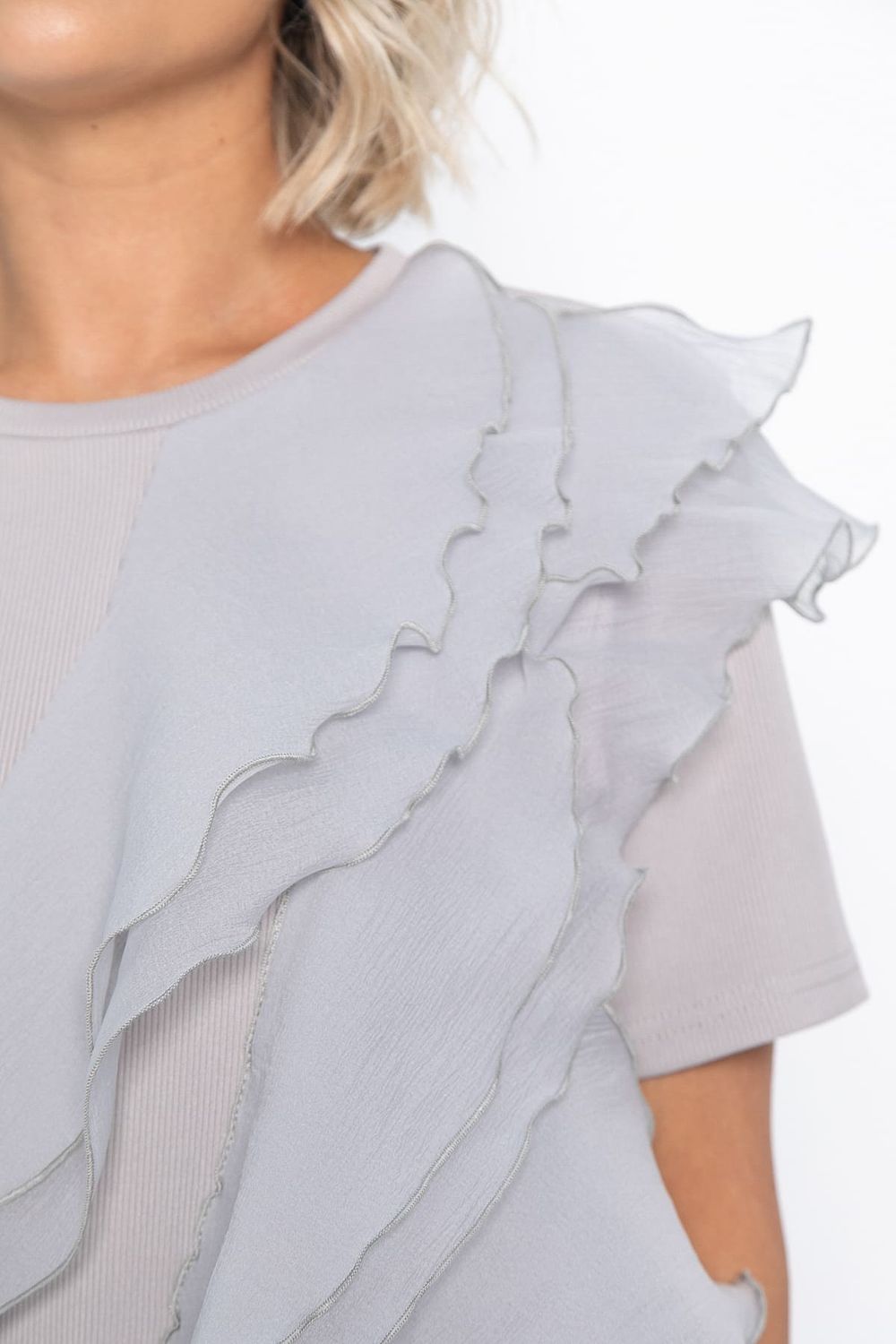 Блуза праздничная Риана ХИТ (серо-бежевая) Б15079-5М LT Collection