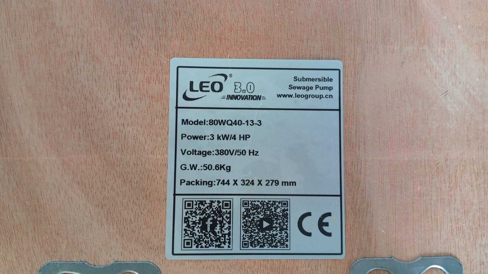 Насос дренажный "LEO" модель 80WQ40-13-3 (380 В)