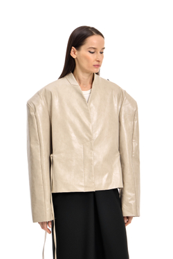 Куртка кожаная SAVAGE Ivory