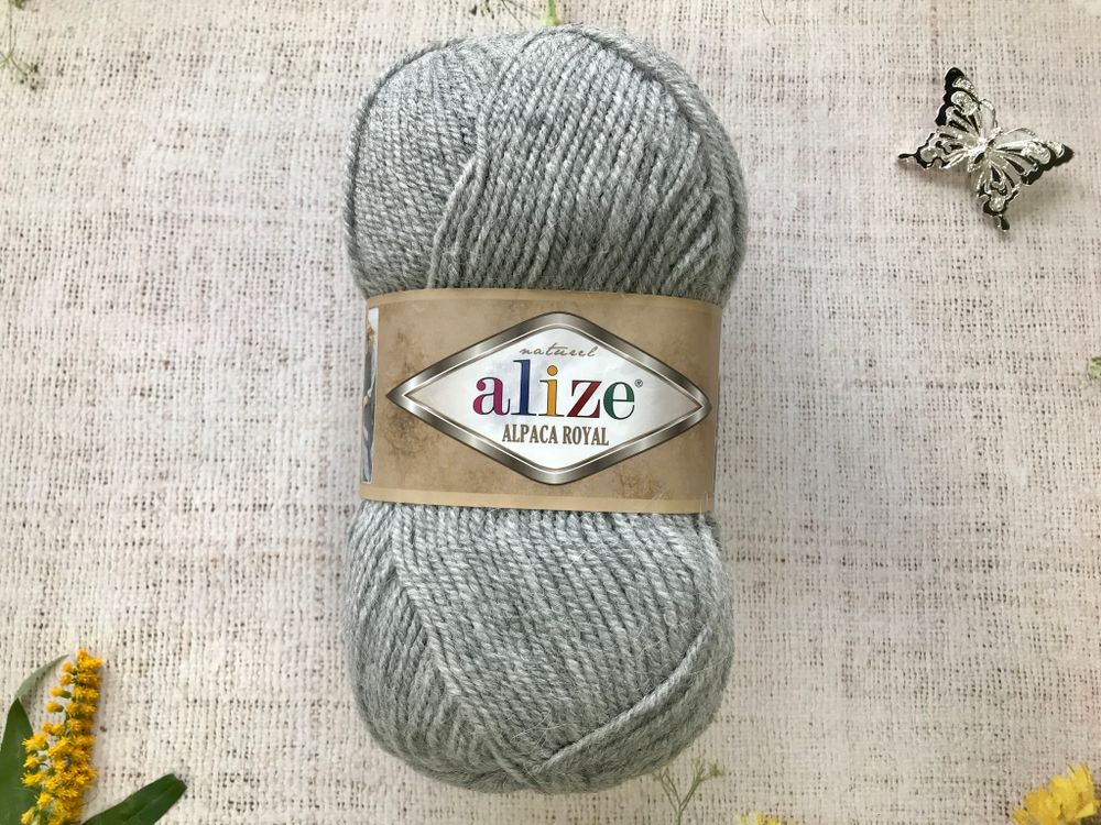 Пряжа ALIZE &quot;Alpaca royal&quot; 21 светло-серый меланж