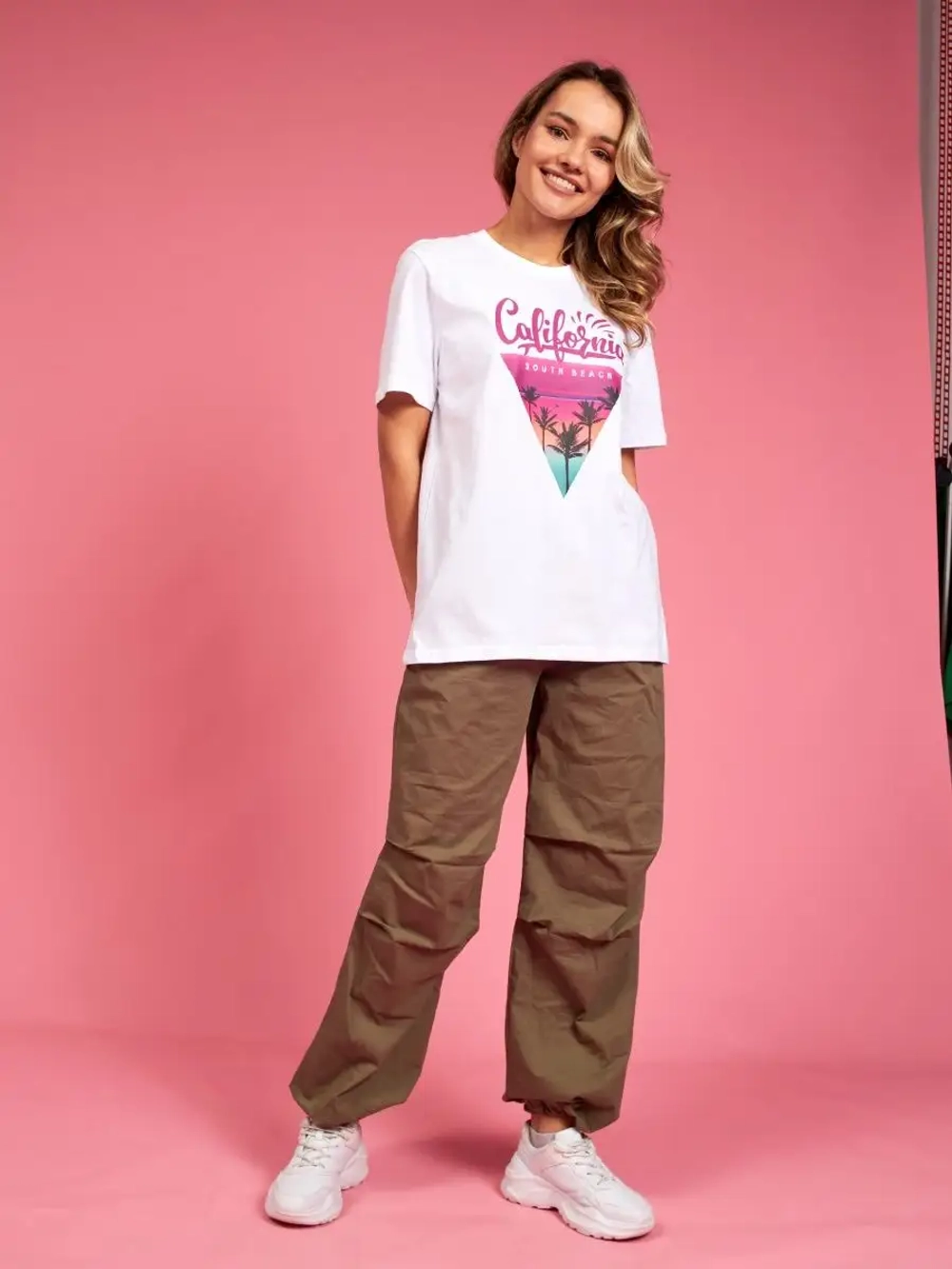 Футболка калифорния california оверсайз белая