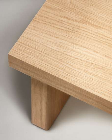 Oaq Журнальный столик из дубового шпона с натуральной отделкой 82 x 60 см