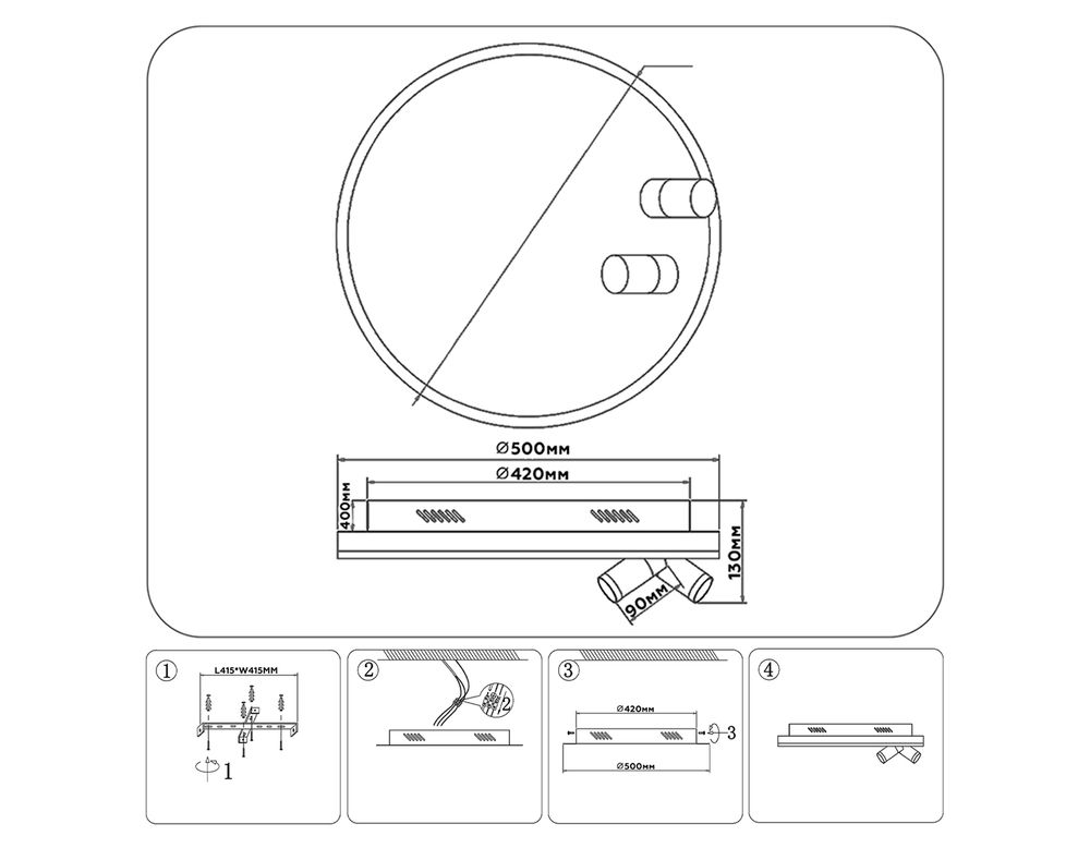 Ambrella Потолочный светодиодный светильник с пультом управления LineTech FL5112