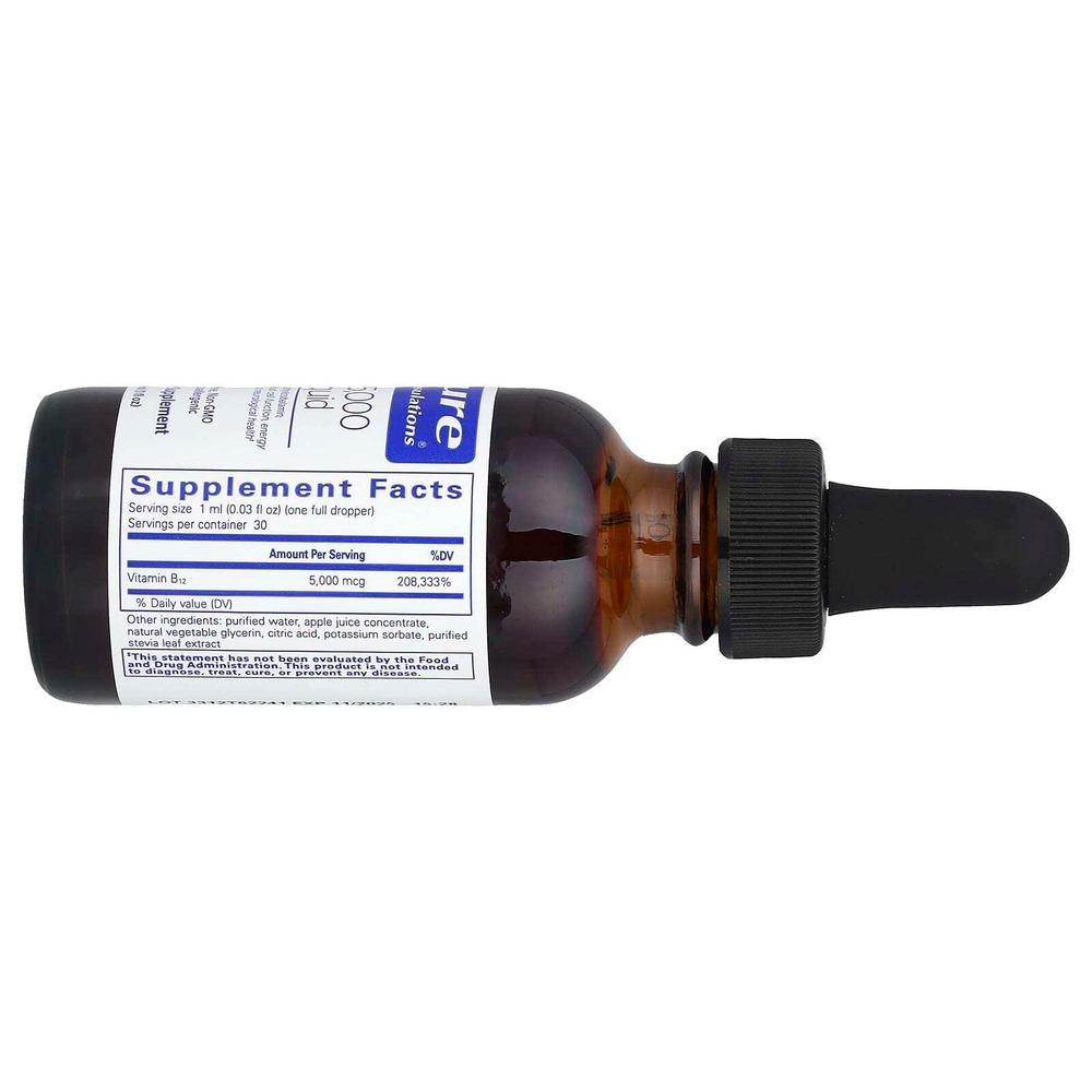 Pure Encapsulations, B12, 5000 жидк., 30 мл (1 жидк. унц.)