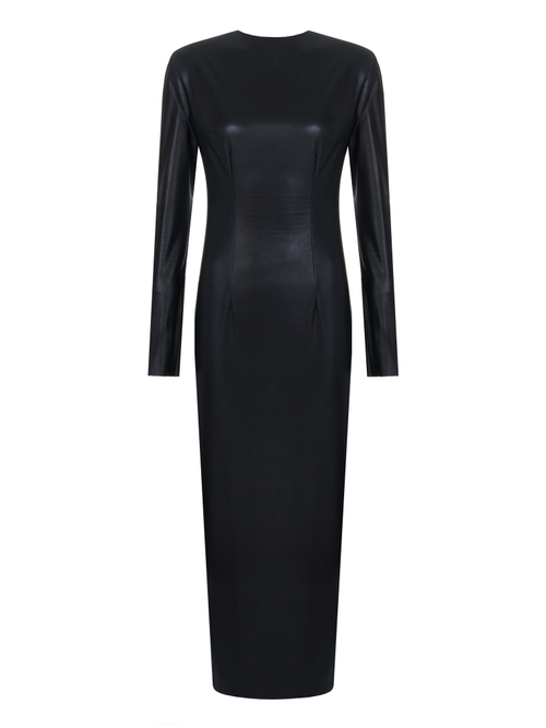 Платье макси из премиальной экокожи