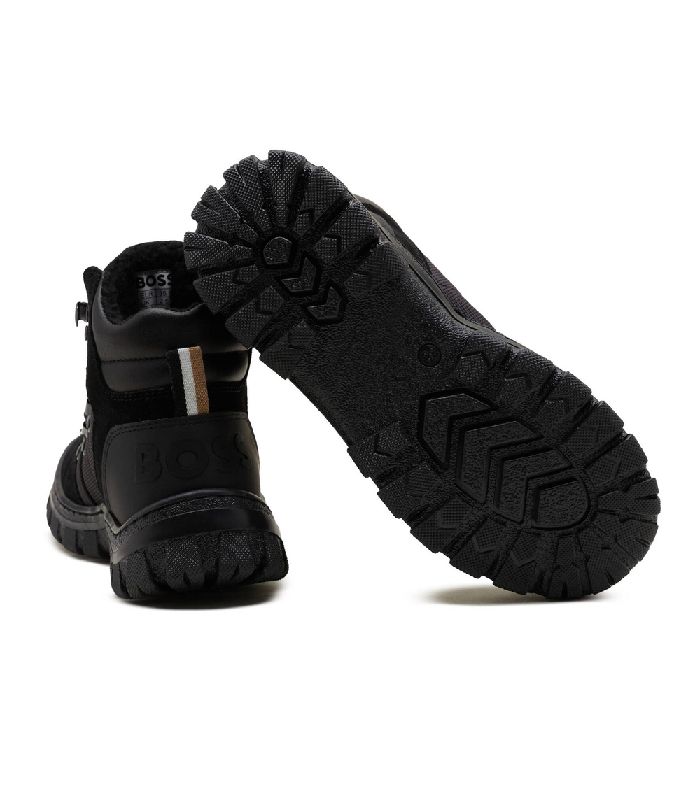 Кожаные трапперы BOSS Kidswear - черный(J29365)