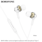 Наушники проводные Type-C -1.2м. с микрофоном Borofone BM90