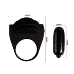 Рифленое эрекционное кольцо с вибрацией Chester (Цвет: черный)