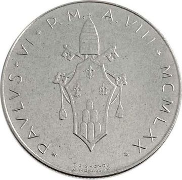 50 лир 1970 Ватикан