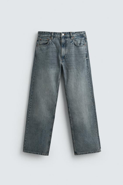ZARA ДЖИНСЫ REGULAR FIT, ПАСТЕЛЬНО-СИНИЙ